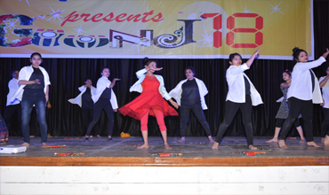 Students performing on a function being held in Mahatma Gandhi Institute Of Nursing.