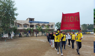 Students lined up for an event  at Mahatma Gandhi Institute of Nursing Jabalpur M.P.