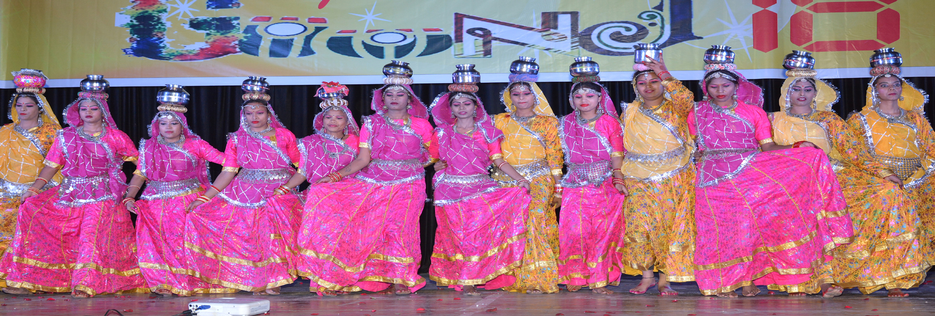 Girls performing rajasthani folk dance at a cultural event organized by Mahatma Gandhi Institute of Nursing Jabalpur M.P.
